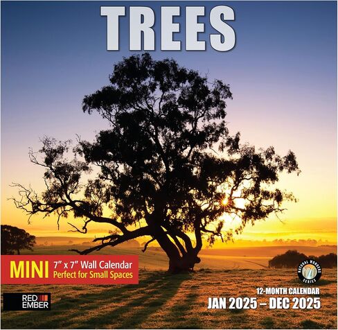 تقويم حائط شجر أحمر قابل للتعليق شهريًا لعام 2025 | 30.48 سم × 60.96 سم عند الفتح | ورق سميك وقوي | هدية | طبيعة الممرات الجميلة in Kuwait