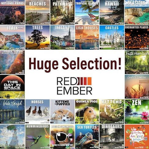 تقويم حائط شجر أحمر قابل للتعليق شهريًا لعام 2025 | 30.48 سم × 60.96 سم عند الفتح | ورق سميك وقوي | هدية | طبيعة الممرات الجميلة in Kuwait