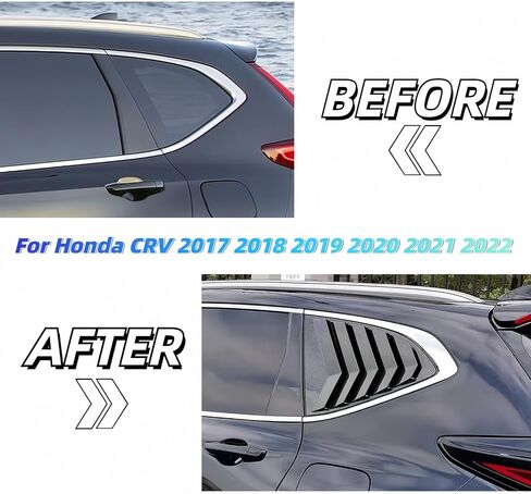 Rear Side Window Louvers Air Vent Scoop Cover Blinds for Honda CRV 2017-2022 (Glossy Black) in Saudi Arabia