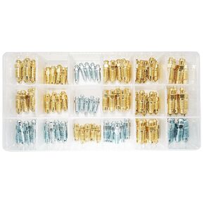 90 PCS 18 Types Brake Valve Screw Assortment, Brake Caliper & Wheel Cylinder Bleeder Screw, Standard SAE & Metric Bleeding Screws Bleed Kit Replace 30300 in Kuwait