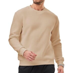 Men's Crewneck Sweatshirts Soild Color Fall Warm Fleece Sweaters Long Sleeve Casual Pullover Shirt in Saudi Arabia