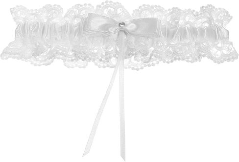 Bewudy Larters for Bride و Lace Wedding Starter و White Lace Garter مرن مع القوس لحفلات حفلة موسيقية لحفلات حفلة موسيقية in Saudi Arabia