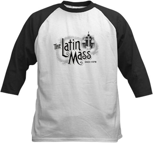 Cafepress Latin Mass Kids Baseball Jersey Kids Cotton Baseball Jersey ، 3/4 Raglan Sleeve Shirt in Kuwait