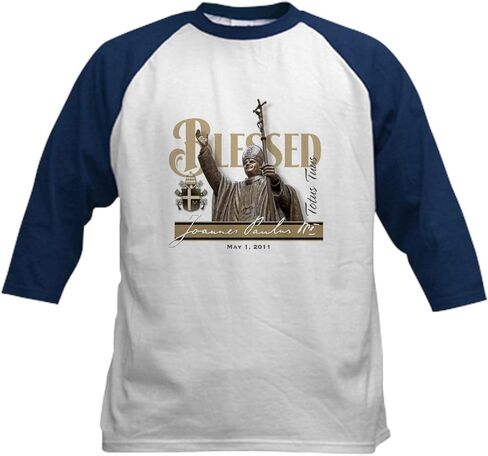 CafePress Pope John Paul II Beatificati Kids Baseball Jersey Kids Cotton Baseball Jersey, 3/4 Raglan Sleeve Shirt in Saudi Arabia