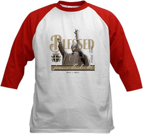 CafePress Pope John Paul II Beatificati Kids Baseball Jersey Kids Cotton Baseball Jersey, 3/4 Raglan Sleeve Shirt in Saudi Arabia