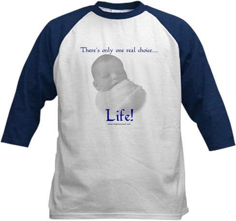 Cafepress هناك خيار واحد فقط ... Kids Baseba Kids Cotton Baseball Jersey ، 3/4 Raglan Sleeve Shirt in Kuwait