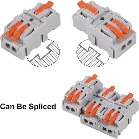 10 pcs Lever Wire Connectors (2 in 6 Out),Quick Wiring Cable Connector Splicing Wire Connectors Push-in Conductor Screw Terminals Block for Circuit Inline Splices 28-12 AWG in Saudi Arabia