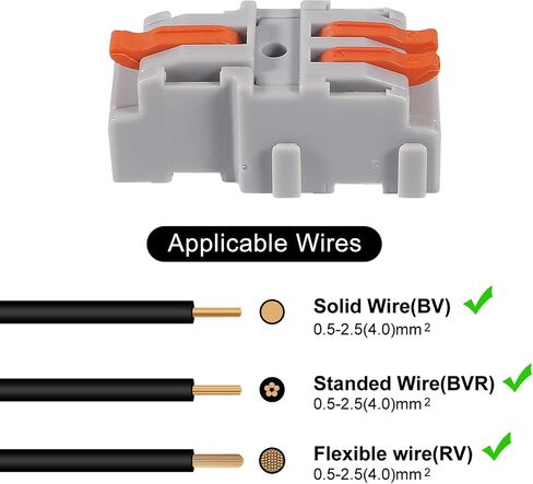 10 pcs Lever Wire Connectors (2 in 6 Out),Quick Wiring Cable Connector Splicing Wire Connectors Push-in Conductor Screw Terminals Block for Circuit Inline Splices 28-12 AWG in Saudi Arabia