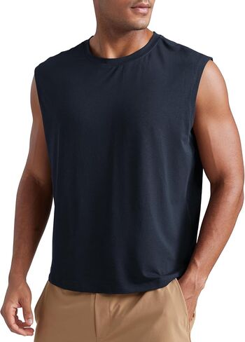 CRZ YOGA Mens Mesh Workout Tank Tops Quick Dry Breathable Running Athletic Training Sleeveless Muscle Shirts in Saudi Arabia