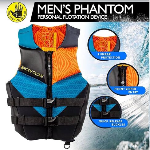 سترة النجاة فانتوم USCGA للرجال من Body Glove PFD-GRN/Gry-XL in Saudi Arabia