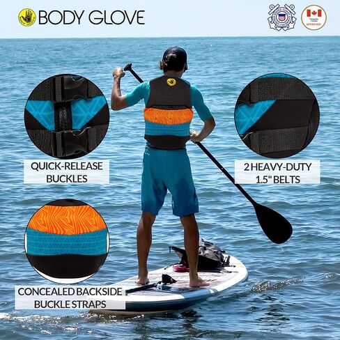 سترة النجاة فانتوم USCGA للرجال من Body Glove PFD-GRN/Gry-XL in Saudi Arabia