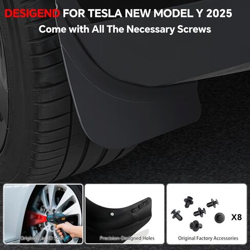 اللوحات الطينية لنموذج Tesla Y Juniper 2025-2026-Tesla Model Y Juniper Officorities 2025-TPE No-Prind Splash Guards ، All-Weather Protect in Kuwait