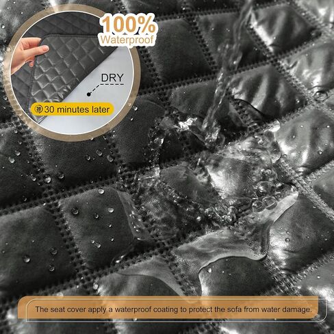 HDCAXKJ أغطية أريكة مقسمة مقاومة للماء بنسبة 100% على شكل حرف L، غطاء أريكة قابل للغسل، مبطن ناعم، أغطية كرسي زاوية للكلاب الأليفة مع جيوب (5 مقاعد ووحدة تحكم وسطية واحدة، رمادي فحمي) in Kuwait