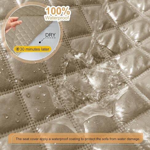 HDCAXKJ 100% Waterproof Reclining Sectional Couch Covers L Shape Recliner Sofa Cover Washable Quilted Soft Pet Dog Corner Recliner Slipcovers with Pockets (5 Seat and 1 Middle Console, Charcoal Gray) in Kuwait