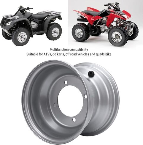 18X9.50-8 ATV Wheel Rim, Aluminum Alloy 8 Inch Wheel Hub, Wheel Rim Hub for most four wheel ATV, go karts, carts, Silver (Four Hole (Hole Spacing: 110mm / 4.33in) in Saudi Arabia