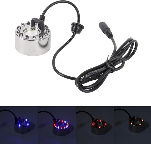 400, Original Atomizer Fogger Water Fountain Mist Maker with 12 LED Light Color Change for Garden Indoor Outdoor, Adjustable Fog Controller (US Plug) in Saudi Arabia