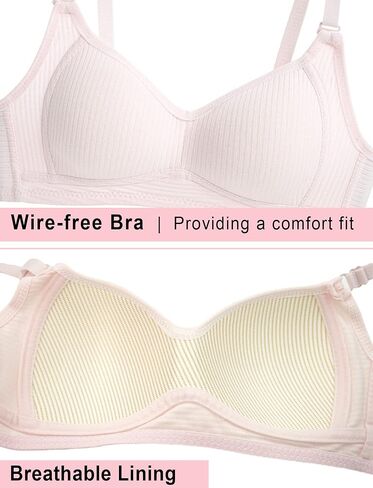 Happy Cherry Teens Training Bras for Girl Adjustable Cotton Bra with Padded Soft Lightly Wireless Training Bra Pack of 6 in Saudi Arabia