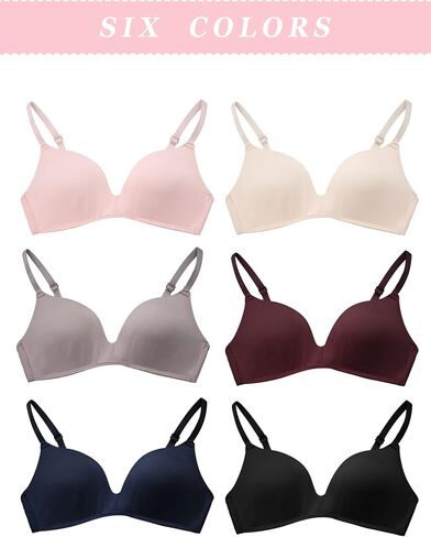Happy Cherry Teens Training Bras for Girl Adjustable Cotton Bra with Padded Soft Lightly Wireless Training Bra Pack of 6 in Saudi Arabia