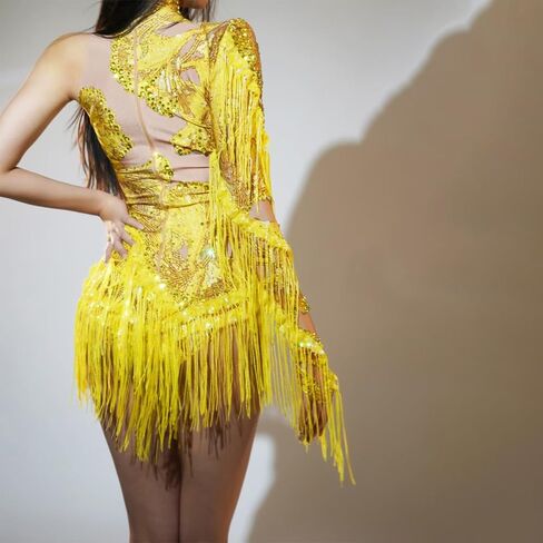 YouMeisha Sequin Fringe Rhinestone Single Sebodyuit Bodysuit Women Women Performance Leotard Birthday Party Party Comple in Saudi Arabia