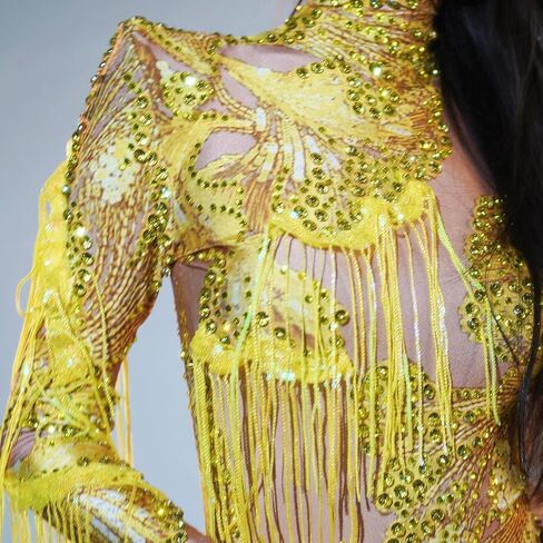 YouMeisha Sequin Fringe Rhinestone Single Sebodyuit Bodysuit Women Women Performance Leotard Birthday Party Party Comple in Saudi Arabia