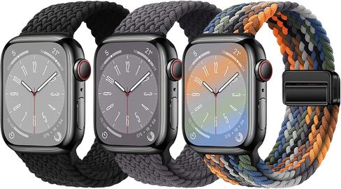 حلقة ممتدة مضفر مغناطيسية متوافقة مع فرقة Apple Watch 42 مم 46 مم 41 مم 45 مم 44 مم Ultra/2 49mm نساء الرجال مرنة Sport Strap لـ IWatch Ultra Series 10 9 8 7 6 5 SE 2 in Kuwait