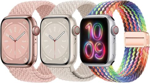 حلقة ممتدة مضفر مغناطيسية متوافقة مع فرقة Apple Watch 42 مم 46 مم 41 مم 45 مم 44 مم Ultra/2 49mm نساء الرجال مرنة Sport Strap لـ IWatch Ultra Series 10 9 8 7 6 5 SE 2 in Kuwait