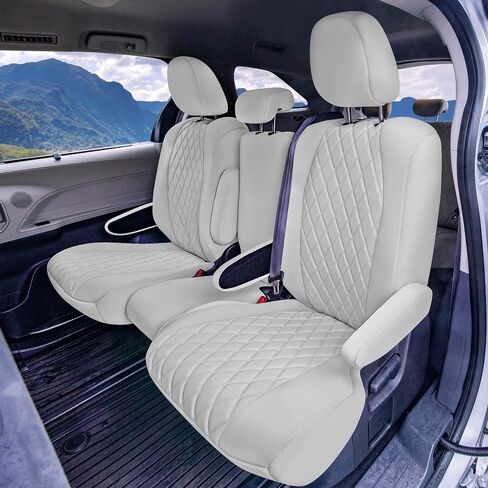 Wylf Custom Fit Pit Coverings for 2021 - 2024 Toyota Sienna ، يغطي المقعد الصف الثاني في الصف الثاني لتويوتا سيينا 2021 2022 2023 2024 ، 8 أغطية مقاعد سيارات الدفع الرباعي ، 8 مقاعد ، إكسسوارات تويوتا ، إكسسوارات تويوتا in Kuwait