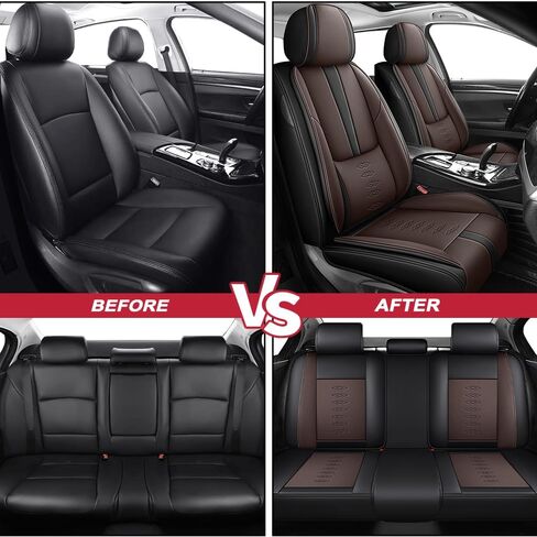 Car Seat Covers for Jaguar S-Type 2000-2007,Waterproof Leather Seat Covers 5-Seats Luxury,Interior Accessories with Airbag,Automobile Seat Cover Sets for S-Type(Black+Coffee) in Kuwait
