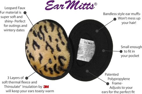 EAR MITTS® Bandless Ear Muffs For Men & Women, Soft Winter Ear Warmers, 2 Sizes in Kuwait