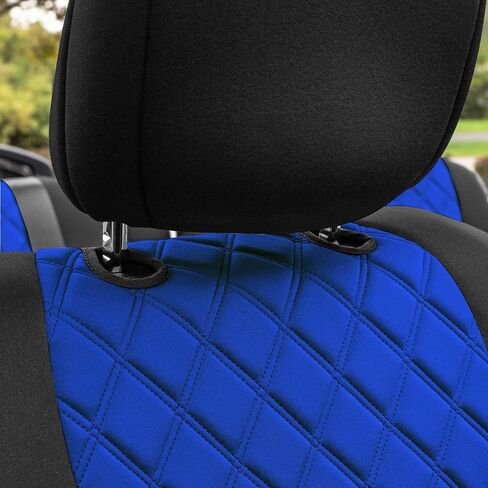 Wylf Neoprene مقاومة للماء أغطية مقعد زرقاء أسود ل Jeep Wrangler JL 4 Door لسنوات لعام 2018-2023 أغطية مقعد السيارات الأمامية من النيوبرين ونيوسوبريم مقاومة للماء in Kuwait
