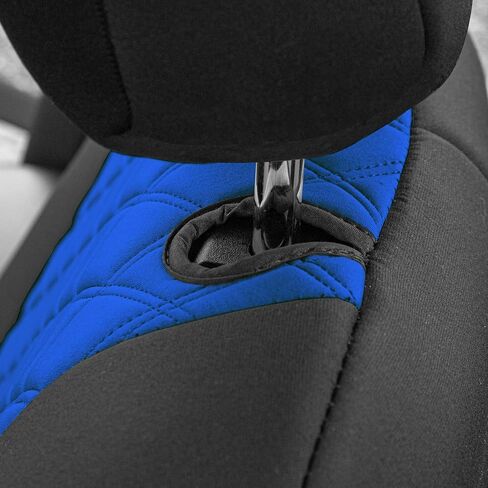 Wylf Neoprene مقاومة للماء أغطية مقعد زرقاء أسود ل Jeep Wrangler JL 4 Door لسنوات لعام 2018-2023 أغطية مقعد السيارات الأمامية من النيوبرين ونيوسوبريم مقاومة للماء in Kuwait