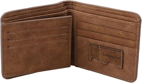 Men's Short PU Leather Wallet Retro Tri-fold Multi-card Money Clip,Vertical Blue in Saudi Arabia