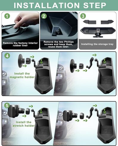 Magnetic Phone Mount for Jeep 2018-2023 Wrangler JL Jlu & Gladiator JT - حامل هاتف لوحة القيادة مع Magsafe لجيب Wrangler & Gladiator 2/4 الملحقات (ليس من أجل 4xe) in Kuwait