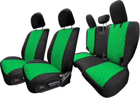 Wylf Neoprene مقاومة للماء أغطية مقعد زرقاء أسود ل Jeep Wrangler JL 4 Door لسنوات لعام 2018-2023 أغطية مقعد السيارات الأمامية من النيوبرين ونيوسوبريم مقاومة للماء in Kuwait
