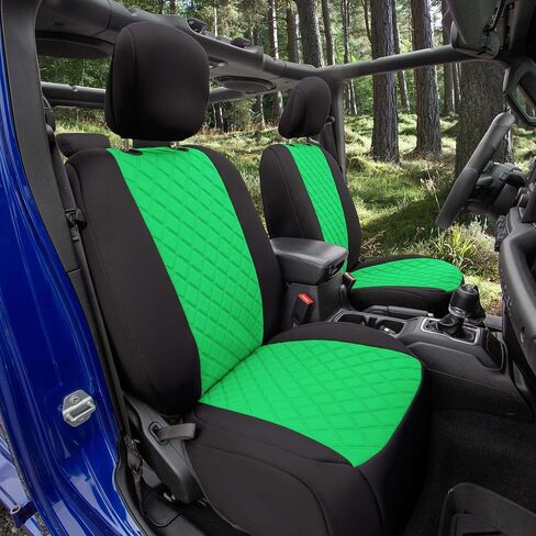 Wylf Neoprene مقاومة للماء أغطية مقعد زرقاء أسود ل Jeep Wrangler JL 4 Door لسنوات لعام 2018-2023 أغطية مقعد السيارات الأمامية من النيوبرين ونيوسوبريم مقاومة للماء in Kuwait
