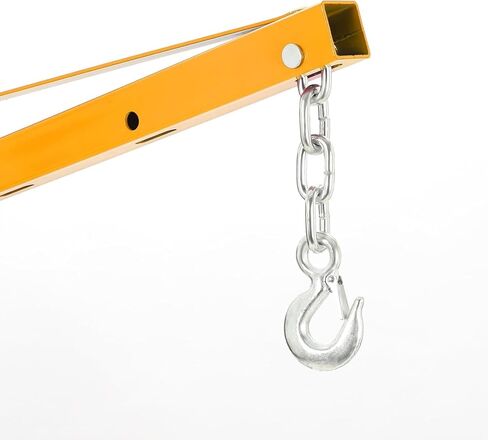 1000 lbs Truck Crane Hoist, Hydraulic Hitch-Mount Truck Crane with Three Boom Capacities of 500 Lbs, 750 Lbs & 1000 Lbs for Lifting Goods in Construction, Yellow in Kuwait