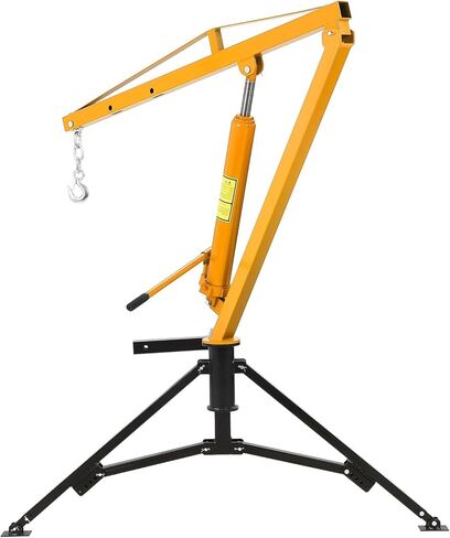 1000 lbs Truck Crane Hoist, Hydraulic Hitch-Mount Truck Crane with Three Boom Capacities of 500 Lbs, 750 Lbs & 1000 Lbs for Lifting Goods in Construction, Yellow in Kuwait