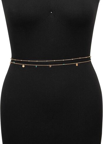 Modrsa Gold Body Chain Jewelry for Women Back Netlace for Backless Dress Backdrop Pearl Rhinestone Belly Belly Chain Cains Bra Bra Lingerie Summer Bikini Bodychain Nexty Belly Belly Jewelry in Kuwait