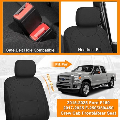 Front Truck Seat Cover Compatible with 2015-2023 Ford F150 2017-2023 Ford F250-F450, 600D Oxford Durability Heavy Duty Seat Cover in Kuwait