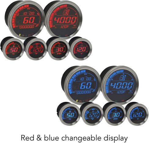 Koso BA050905 HD-02 Kit With Oil Temp (6 Pcs Kit - Silver Bezel) in Saudi Arabia