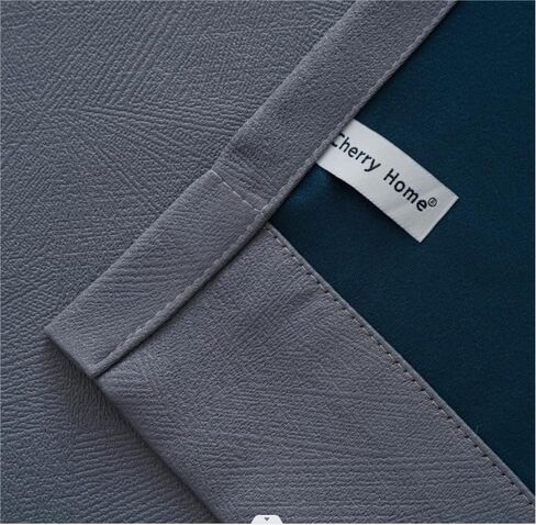 Cherry Home Gray Dark 52 × 96 معطفًا ساحليًا من الستائر الصلب - الستائر الحرارية المعزولة الحرارية لغرفة المعيشة/غرفة النوم ، الستائر الحمراء ، التصميم الساحلي الحديث ، التثبيت السهل (مجموعة من لوحين) in Kuwait