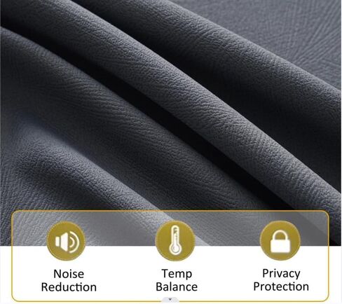 Cherry Home Gray Dark 52 × 96 معطفًا ساحليًا من الستائر الصلب - الستائر الحرارية المعزولة الحرارية لغرفة المعيشة/غرفة النوم ، الستائر الحمراء ، التصميم الساحلي الحديث ، التثبيت السهل (مجموعة من لوحين) in Kuwait