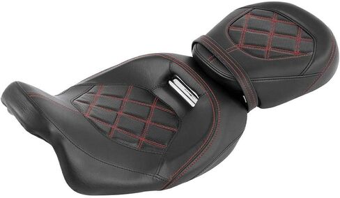 Low-Profile Driver Passenger 2-UP Seat Set Red Stitching Fit For Harley Touring Road King FLHR Street Glide FLHX 2009-Later Road Glide FLTRX CVO Street Glide FLHXSE Electra Glide FLHTCU in Saudi Arabia