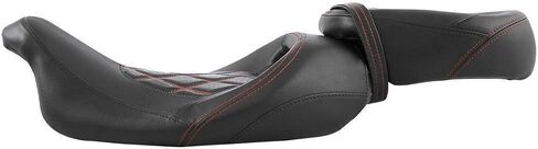 Low-Profile Driver Passenger 2-UP Seat Set Red Stitching Fit For Harley Touring Road King FLHR Street Glide FLHX 2009-Later Road Glide FLTRX CVO Street Glide FLHXSE Electra Glide FLHTCU in Saudi Arabia