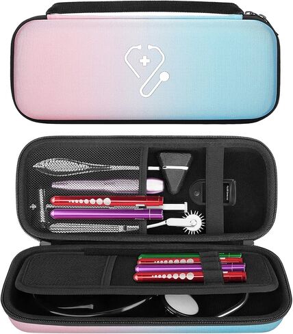 حافظة سماعة الطبيب Yinke لسماعة الطبيب 3M Littmann Classic III/Lightweight II S.E./ MDF Acoustica وسماعة الطبيب لأمراض القلب IV، هدية للممرضة، حقيبة تخزين مع قسم (وردي) in Kuwait