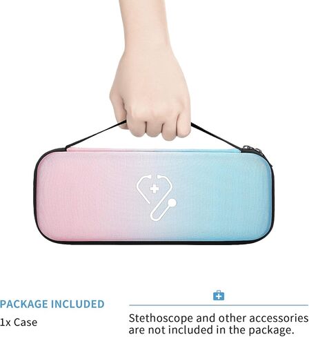 حافظة سماعة الطبيب Yinke لسماعة الطبيب 3M Littmann Classic III/Lightweight II S.E./ MDF Acoustica وسماعة الطبيب لأمراض القلب IV، هدية للممرضة، حقيبة تخزين مع قسم (وردي) in Kuwait