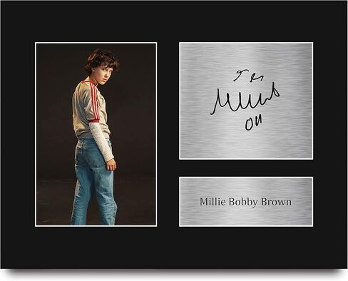 HWC Trading Millie Bobby Brown Stranger Things Things USL Printed Motographicual صورة موقعة لمحبي البرامج التلفزيونية - حجم الرسالة الأمريكية in Saudi Arabia