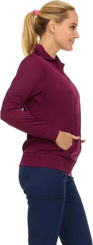 جاكيتات فرك متوسطة للمرأة ، سترة ممرضة أمامية مضغوطة ، قمادة امتداد 4 اتجاهات دافئة معطف in Kuwait