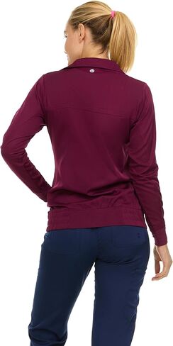 جاكيتات فرك متوسطة للمرأة ، سترة ممرضة أمامية مضغوطة ، قمادة امتداد 4 اتجاهات دافئة معطف in Kuwait