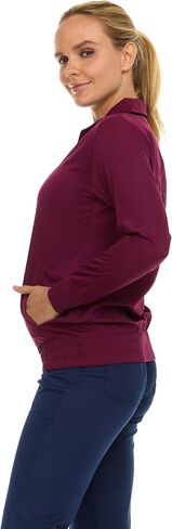 جاكيتات فرك متوسطة للمرأة ، سترة ممرضة أمامية مضغوطة ، قمادة امتداد 4 اتجاهات دافئة معطف in Kuwait